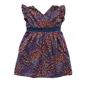 Tea Collection China Floral Double V-Neck Dress Size 5